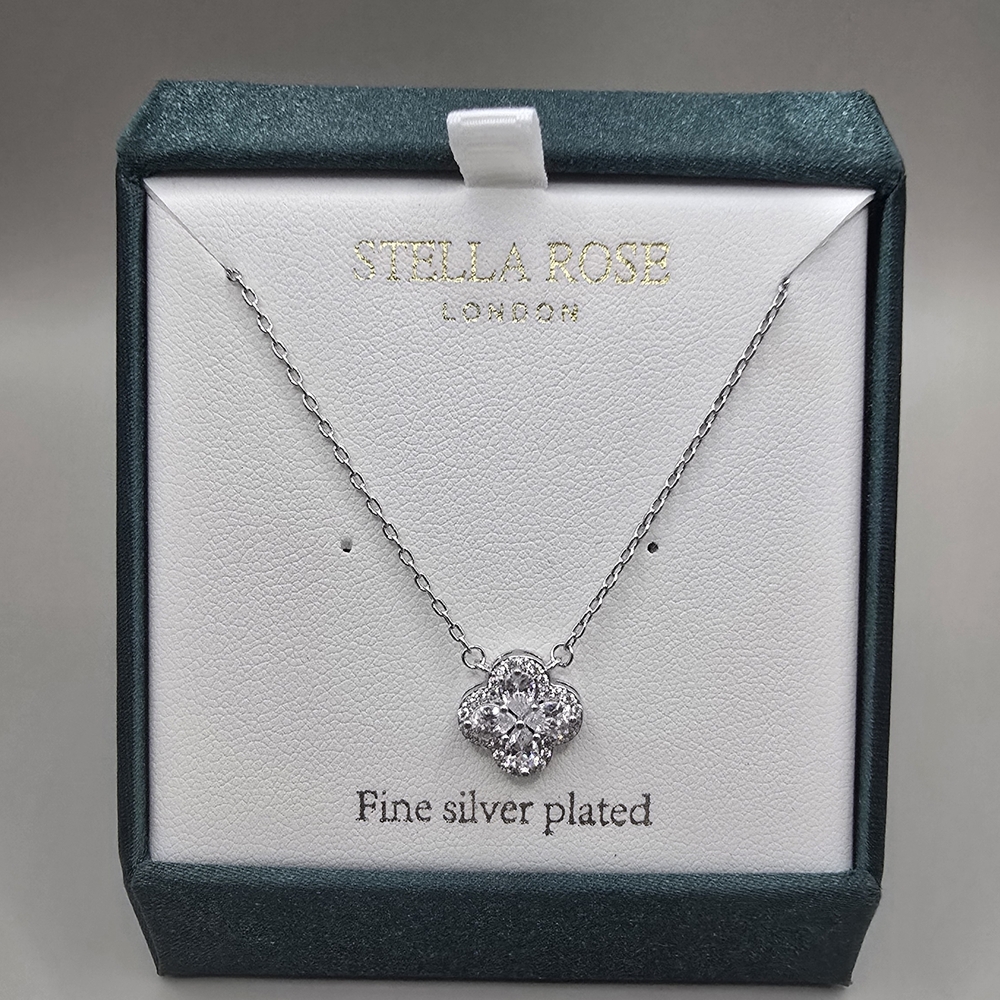 Necklace Stella Rose Cz And Silver Pendant